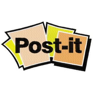 Post-it logo embroidery design - Embroidery Design