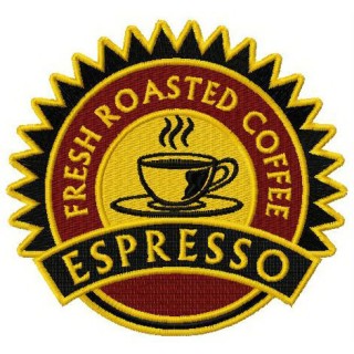 Espresso badge embroidery design - Embroidery Design