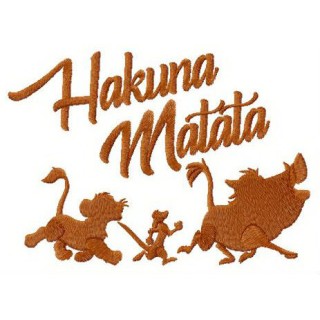 Hakuna Matata silhouette embroidery design - Embroidery Design