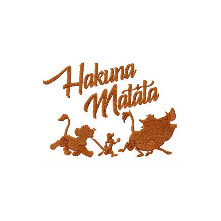 Hakuna Matata silhouette embroidery design - Embroidery Design