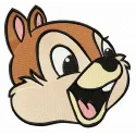 Chipmunk Chip embroidery design showcasing a playful character, ideal for stitching on shirts and bags.