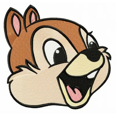 Chipmunk Chip embroidery design showcasing a playful character, ideal for stitching on shirts and bags.