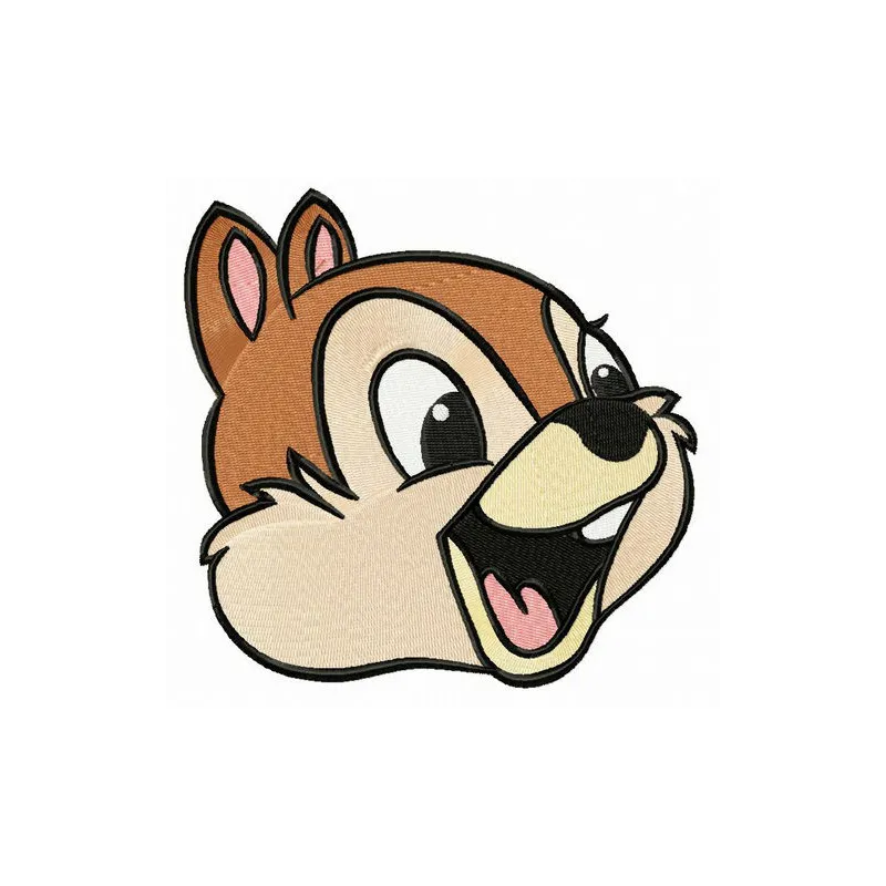 Chipmunk Chip embroidery design showcasing a playful character, ideal for stitching on shirts and bags.