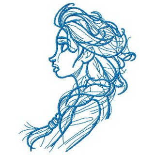 Elsa sketch embroidery design - Embroidery Design