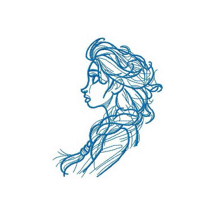 Elsa sketch embroidery design - Embroidery Design