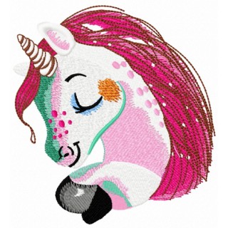 Unicorn with freckles embroidery design - Embroidery Design