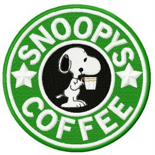 Snoopy's coffee embroidery design - Embroidery Design