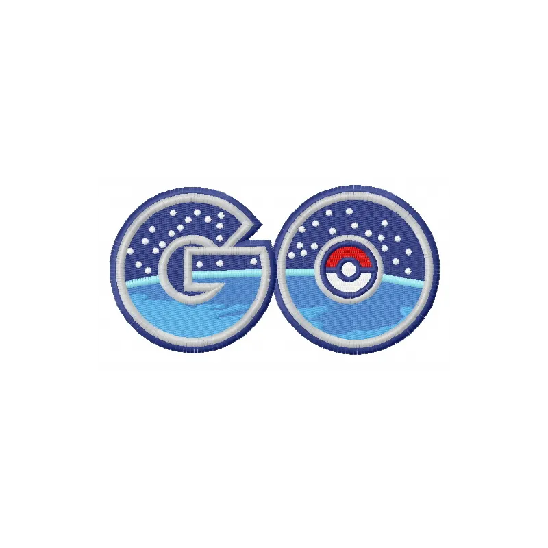 Preview of the Pokemon Go logo 4 embroidery design showcasing the iconic logo for creative stitching projects.