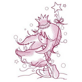 Moonlight princess embroidery design - Embroidery Design