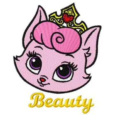 Preview of the Beauty 2 embroidery design featuring a charming palace pet, ideal for crafting projects.