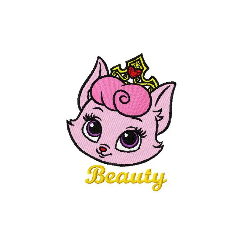 Preview of the Beauty 2 embroidery design featuring a charming palace pet, ideal for crafting projects.