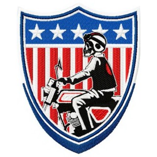 American biker badge embroidery design - Embroidery Design