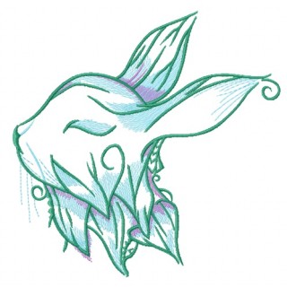 Foliar bunny 4 embroidery design - Embroidery Design