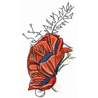 Dry poppy embroidery design - Embroidery Design