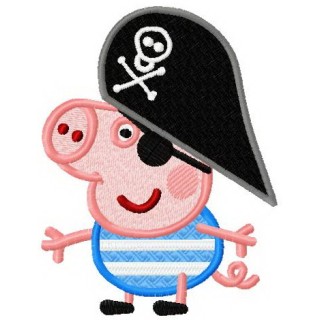 Pig pirate embroidery design - Embroidery Design