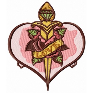 Love dagger 2 embroidery design - Embroidery Design