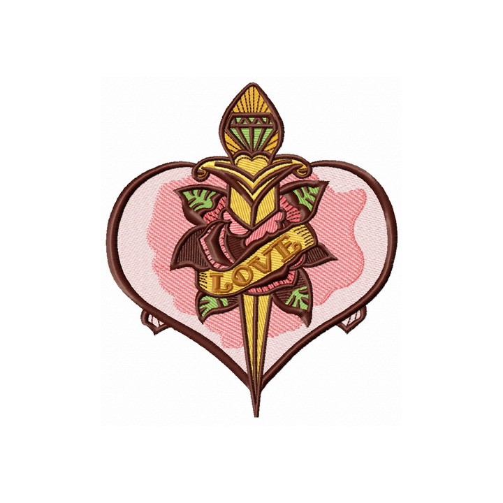 Love dagger 2 embroidery design - Embroidery Design