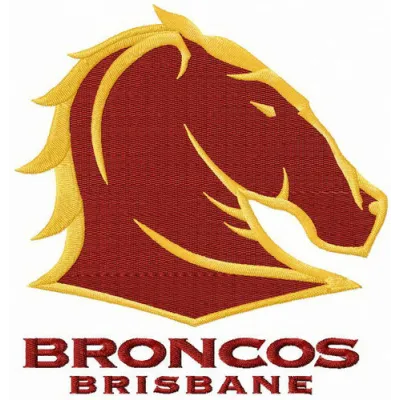 Brisbane Broncos logo embroidery design preview showcasing the intricate stitching for rugby enthusiasts.