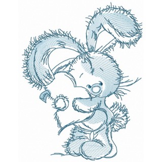 Bunny hugs your heart 2 embroidery design - Embroidery Design