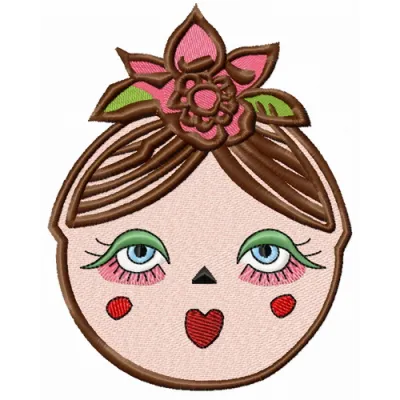 Preview of Black Matryoshka 4 embroidery design featuring a traditional Russian doll motif for stitching.