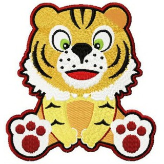 Tiger surprised embroidery design - Embroidery Design