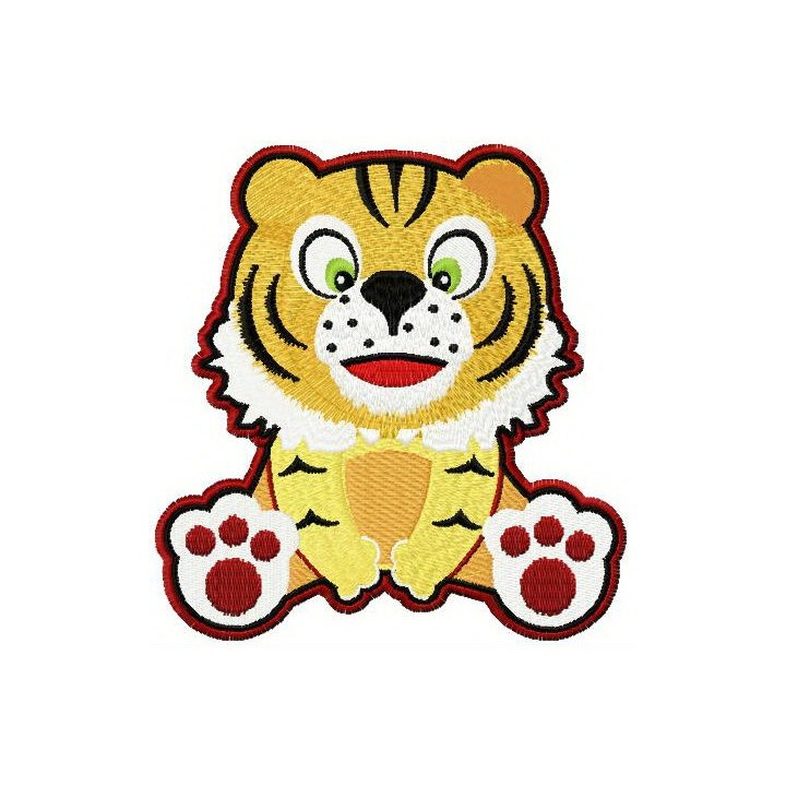 Tiger surprised embroidery design - Embroidery Design