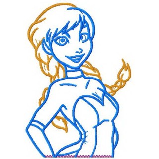 Anna dancing applique embroidery design - Embroidery Design