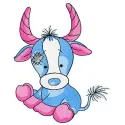 Koodoo embroidery design featuring a charming farm animal motif, perfect for embellishing various fabric projects.