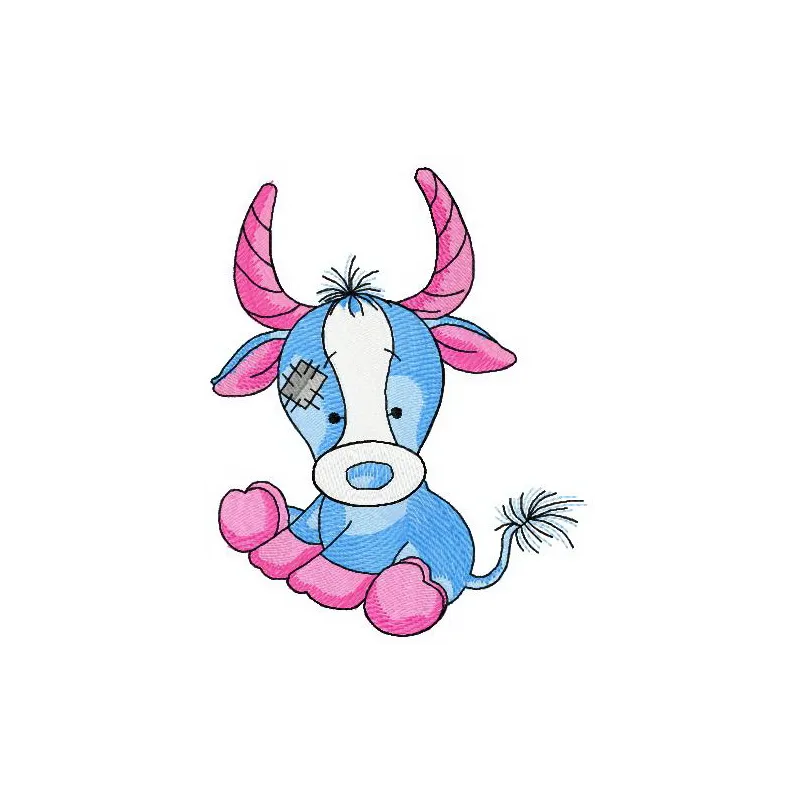 Koodoo embroidery design featuring a charming farm animal motif, perfect for embellishing various fabric projects.