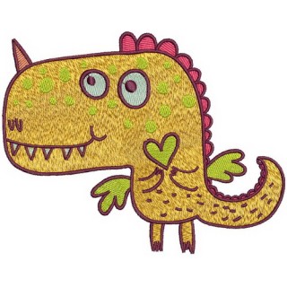 Bernard the charming dragon embroidery design - Embroidery Design