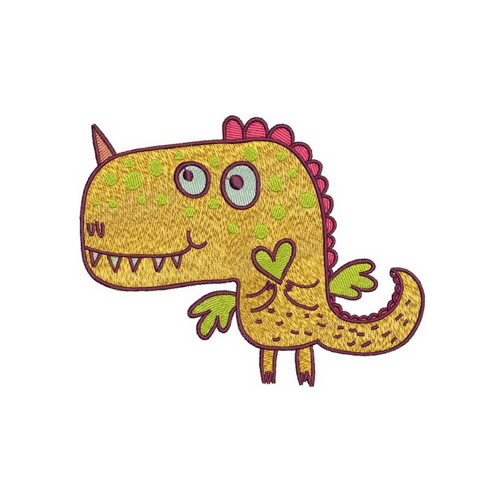 Bernard the charming dragon embroidery design - Embroidery Design