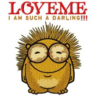 Hedgehog Love me I'm such a darling embroidery design - Embroidery Design