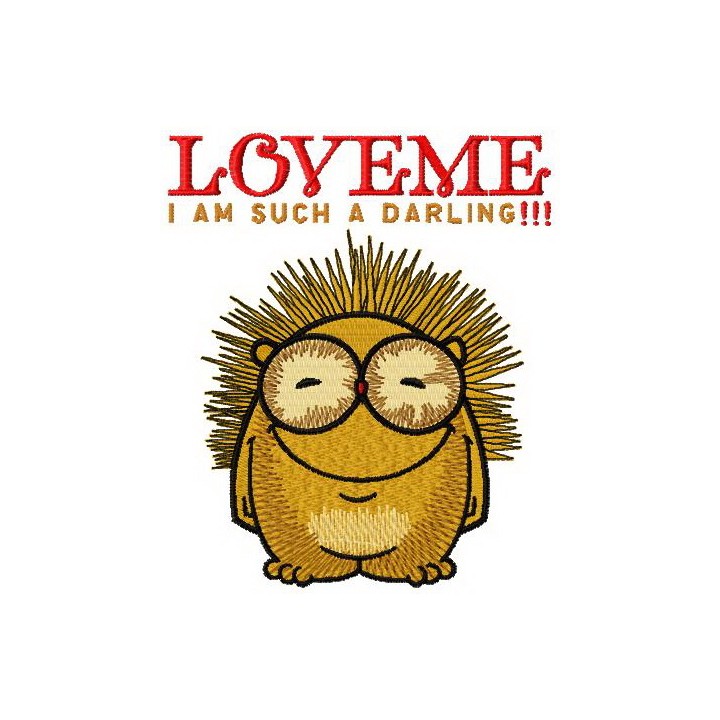Hedgehog Love me I'm such a darling embroidery design - Embroidery Design