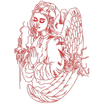 Preview of the My Angel embroidery design showcasing intricate details, perfect for stitching on t-shirts and pillows.