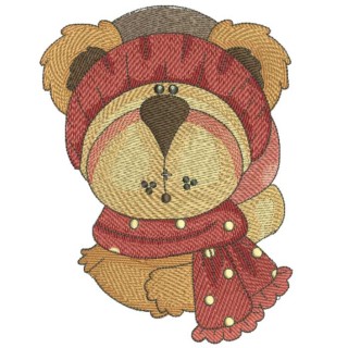 Teddy winter embroidery design - Embroidery Design