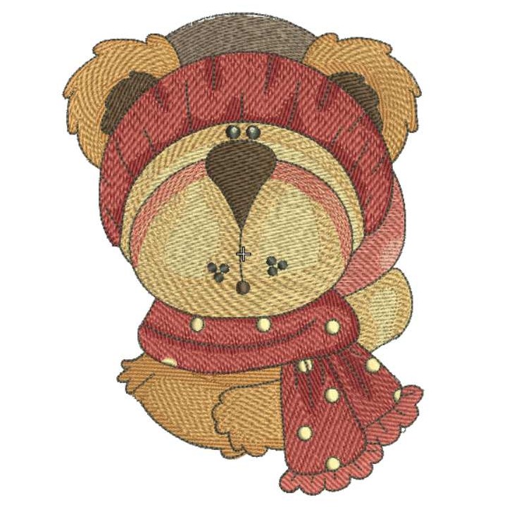 Teddy winter embroidery design - Embroidery Design