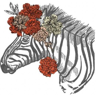 Modern Zebra embroidery design - Embroidery Design