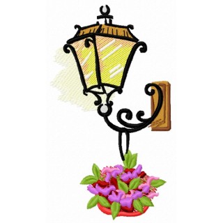 Old-style lantern embroidery design - Embroidery Design