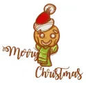 Preview of a Christmas gingerbread man head embroidery design, showcasing a festive and whimsical stitched motif.