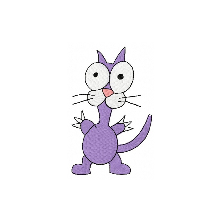 Crazy cat embroidery design - Embroidery Design