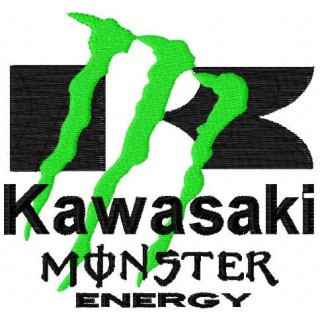 Kawasaki Monster Energy logo embroidery design - Embroidery Design