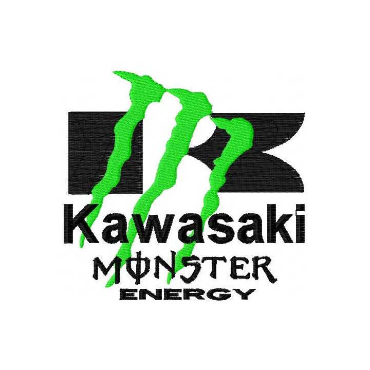 Kawasaki Monster Energy logo embroidery design - Embroidery Design