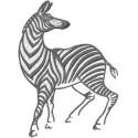 Zebra sketch 2 embroidery design featuring a playful zebra motif, perfect for stitching on various fabric items.