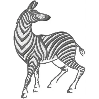 Zebra sketch 2 embroidery design featuring a playful zebra motif, perfect for stitching on various fabric items.