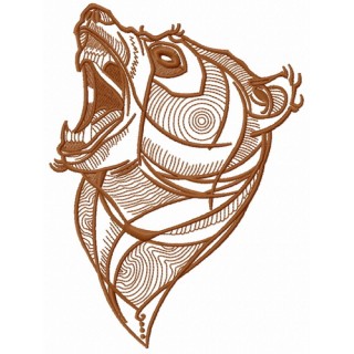 Bear roars 2 embroidery design - Embroidery Design