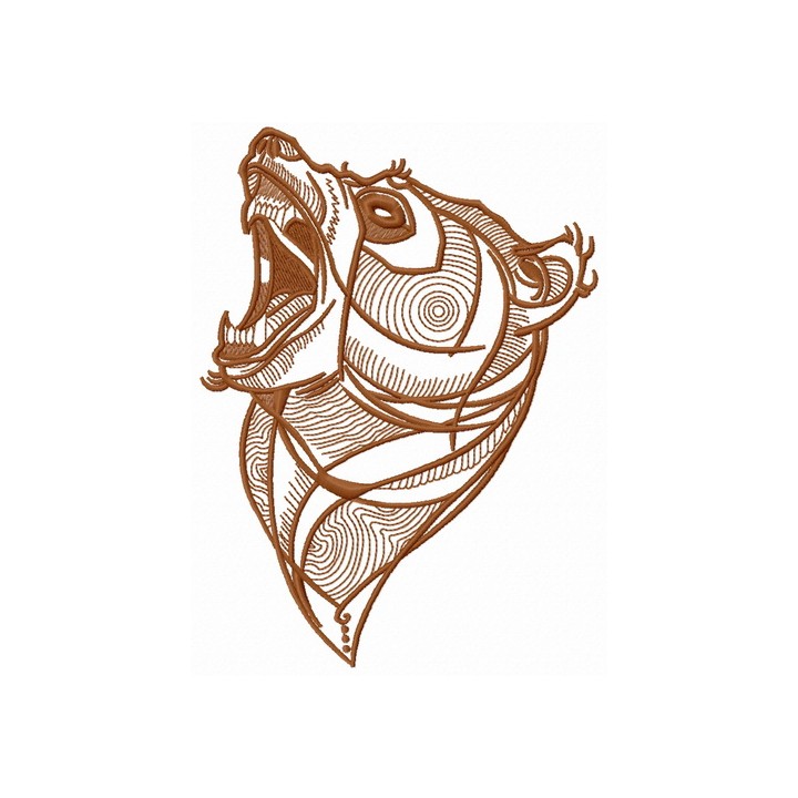 Bear roars 2 embroidery design - Embroidery Design