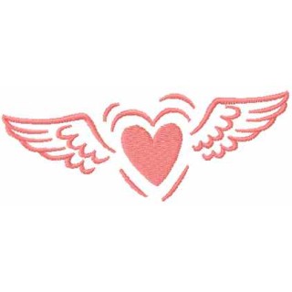 Heart with wings embroidery design - Embroidery Design