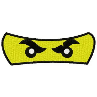 Mini figure's eyes embroidery design featuring vibrant details, perfect for Lego-themed projects and creative stitching.