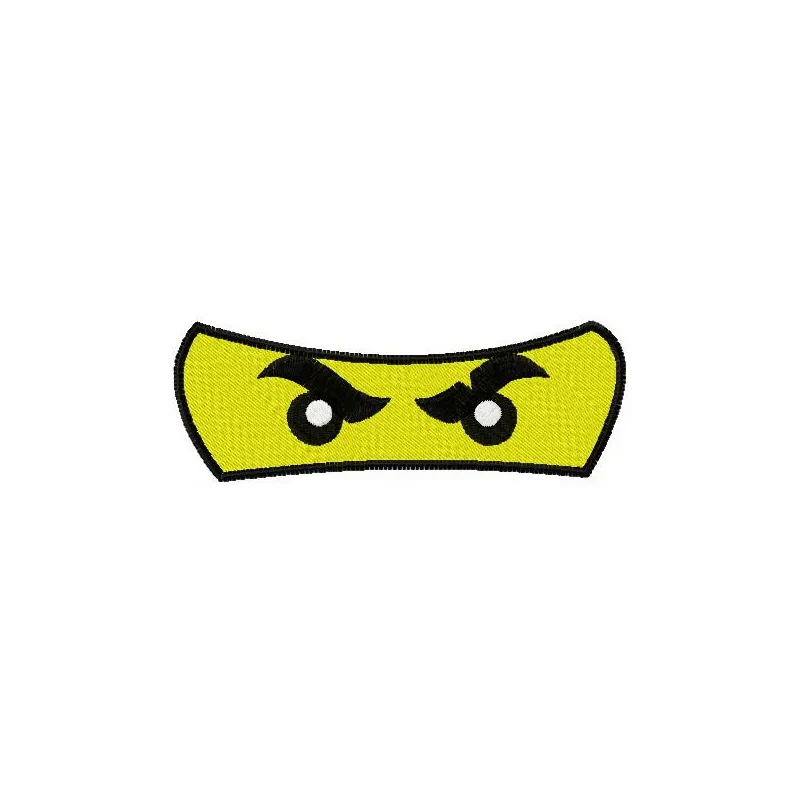 Mini figure's eyes embroidery design featuring vibrant details, perfect for Lego-themed projects and creative stitching.