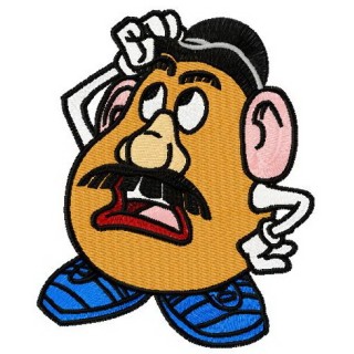 Bemused Mr. Potato Head embroidery design - Embroidery Design